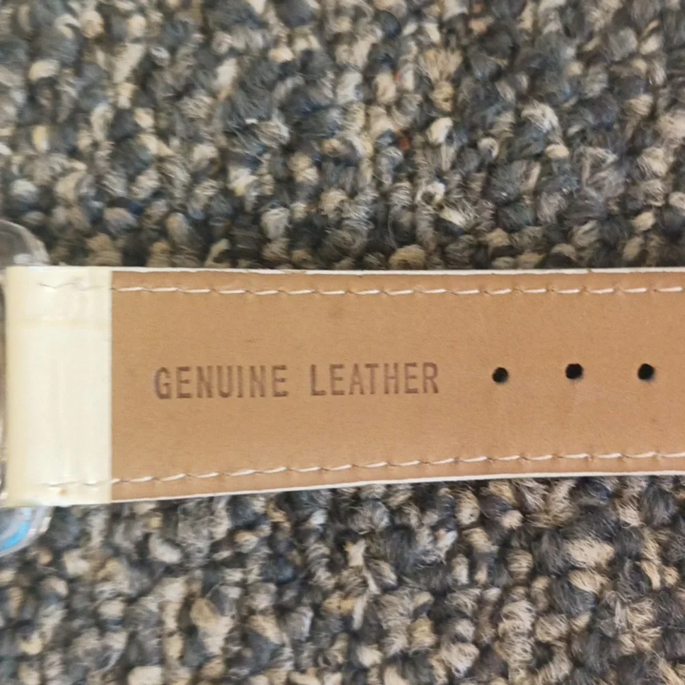 Joan Rivers off white leather and rhinestone women's watch